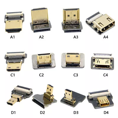 FPV Type A Female HDMI To Micro HDMI Type D Up Down Angle Male Female Elbow HDTV • $4.33