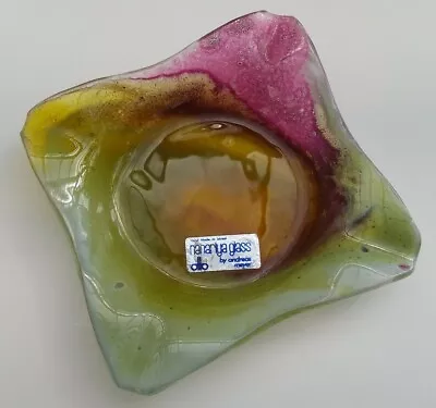 Nahariya Glass By Andreas MEYER Hand Made In Israel ANTIQUE GLASS ASHTRAY  • $7.57