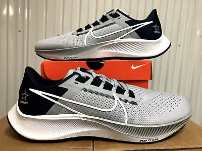 Nike Air Zoom Pegasus 38 DALLAS COWBOYS Grey White Navy Blue 12.5 DJ0822 001 NFL • $84.39