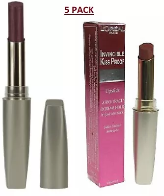 L'oreal Invincible Kiss Proof Lipstick  201 Crystal Mauve 5 Pack Long Lasting  • £18.59