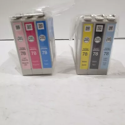 Set 6 Genuine Epson 78 Ink T0781 T0782 T0783 T0784 T0785 T0786 Cartridges Sealed • $59