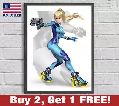 Super Smash Bros SSB Metroid Zero Suit Samus 18  X 24  Poster Print Game Room • $13.48