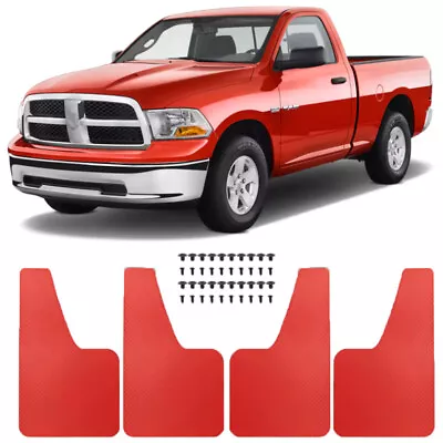 For Dodge Ram 1500 2500 Car Red Rally Sport Mud Flaps Bendable Splash Mudguard • $29.17