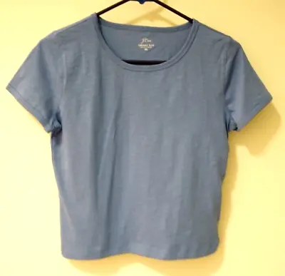 NWT J.Crew Retro Blue Organic Slub Top Women's Size XXS / 00 • $10.54