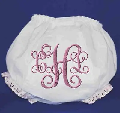 $13.99 • Buy Personalized Monogrammed Diaper Cover Bloomers Newborn Through 4T- 3 Initial 