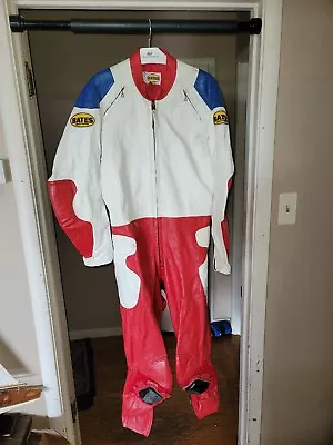 Bates California Vintage Custom Leather Motorcycle One Piece 1pc Riding Suit Xl • $199