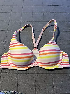 Body By Victoria’s Secret Bra 34A 34 A Front Clip Racerback Demi Colorful EUC • $12