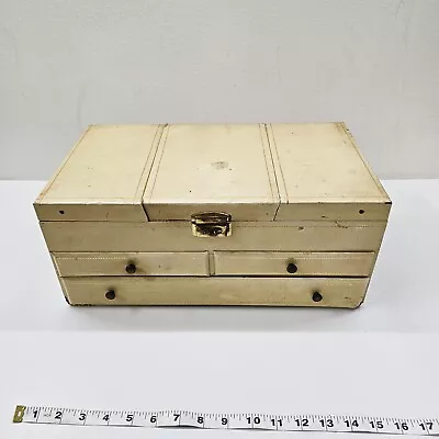 Vintage Mele Treasure Chest Jewelry Box Vanity Velvet Working Key + Manual As Is • $24.99