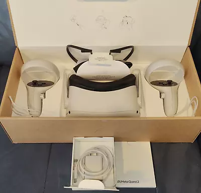 Meta Quest 2 VR Headset 128GB In Original Box Controllers Charger & Strap • $120.50