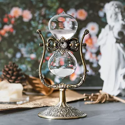 Large Hourglass Timer 60 Minute Sand Clock Rotating Embossed Sand Timer Vintage • $54.44