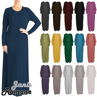 £20.79 • Buy Womens Plain Abaya Islamic Burkha Kaftan Farasha Jilbab Long Jersey Maxi Dress