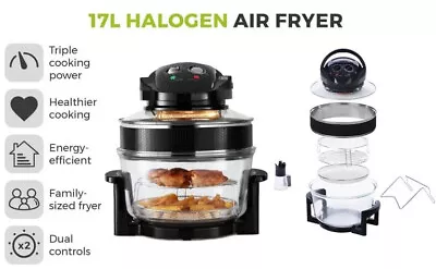 £35 • Buy 17L Halogen Air Fryer Oven Extended Ring Self Cleaning Mode Oil Free 60 Min Time
