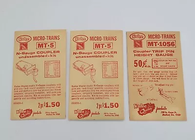 Kadee N Scale MT-5 Two Coupler Kits & Mt-1056 Coupler Trip Pin Height Guage NOS • $14.99