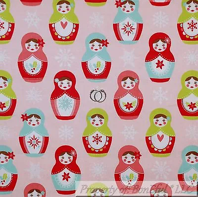 BonEful Fabric FQ Cotton Quilt New Matryoshka Toy Russian Nesting Doll Snowflake • $4.20