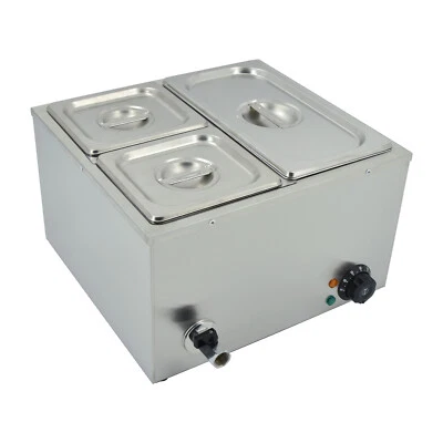 £109 • Buy 3 Pans Bain Marie Commercial Electric Food Warmer Buffet Countertop Wet Sauce 