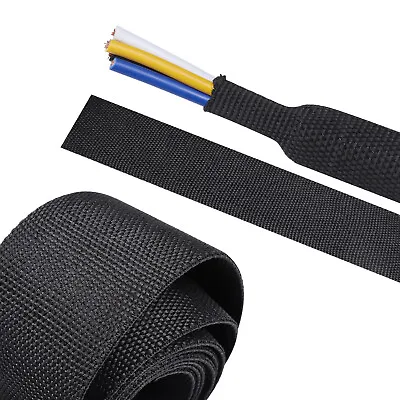 Heat Shrinkable Braided Sleeving Electric Wire Loom Cable Harness Wrap Protector • $46.49