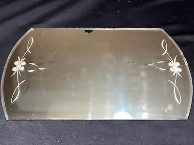 Vintage Art Deco Etched Arched Mirror Dresser Tray Wall Mount Bathroom 9x15.5 • $65.99