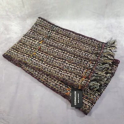 P. CORNILLON Wool/Mohair Acrylic 70  Woven Boucle Scarf Winter Fringed FRANCE • $16