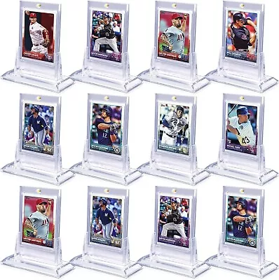 12 Magnetic Card Holders For Trading Card 35Pt Hard Baseball Protector W Stand • $26.09