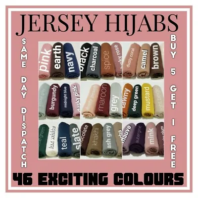 Good Quality Jersey Hijab Scarf Shawl Stretchy Maxi Lycra Warm Wrap Plain • £3.99