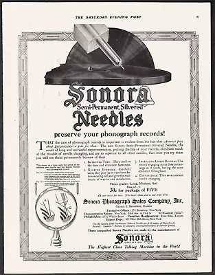 1919 Original AD For SONORA PHONOGRAPH NEEDLES • $9.95