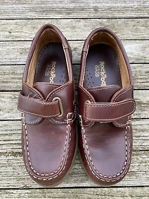 Rockpool Kids Childrens Leather Anchor Deck Boat Shoes Size 34 2 BNWT • £25