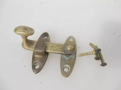 Vintage Brass Latch Old Cupboard Lock Cabinet Sash Window Catch Keep Box Shed • $12.63