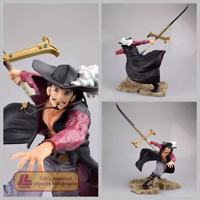 Anime One Piece Mihawk Hawk Eye Black Sword Figure Statue Toy Gift Desk Decor • $52.99