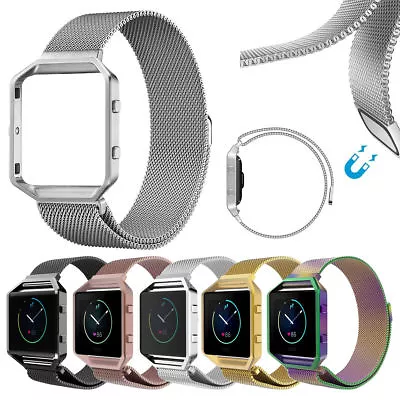 $23.02 • Buy Milanese Loop Magnetic Stainless Steel Watch Band Strap + Frame For Fitbit Blaze