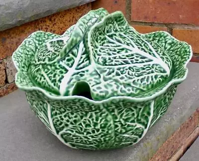 Bordallo Pinheiro Green Cabbage Leaf 10.5  Soup Tureen Made In Portugal • $75