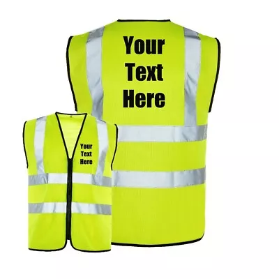 £4.99 • Buy Personalised Hi Vis Vest Custom Printed - High Visibility Adult Safety Waistcoat