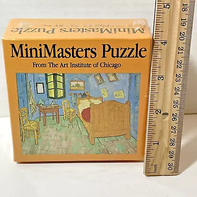 MiniMasters Jigsaw Puzzle NIB Van Gogh Bedroom Art Institute Chicago 81 Pcs 7x7 • $12