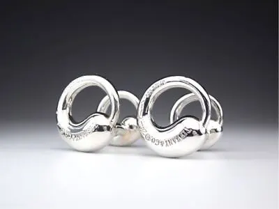 Tiffany & Co. Eternal Elsa Peretti Cufflinks Silver 925 Hollowout Men's Jewelry • $308.89
