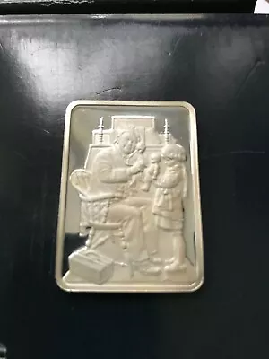 USA NORMAN ROCKWELL DOCTOR AND DOLL 999 SILVER ART BAR 1 TROY Oz • $43.16