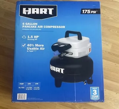 Hart 6 Gallon 1.5 HP Pancake Air Compressor - Oil-free Pump New Sealed Fast Ship • $120
