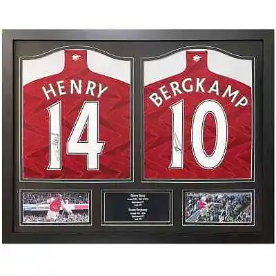 Thierry Henry & Dennis Bergkamp Signed Framed Arsenal Football Shirts • £674.99
