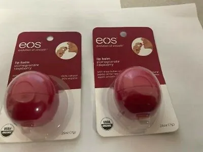 2X EOS Organic Lip Balm Pomegranate Raspberry HARD TO FIND ITEM • $19.99