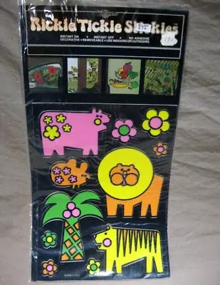 N.O.S Vintage Rickie Tickie Stickies 3M Jungle Animal Neon Peace Hippie Stickers • $29.95