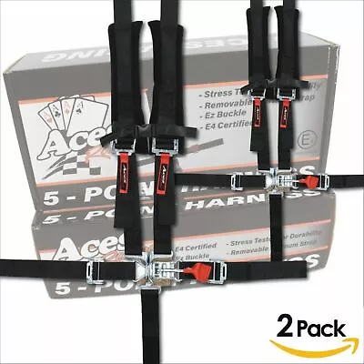 PAIR Of Black 5 Point Harnesses With 2 Inch Padding-E4 Certified • $129.99