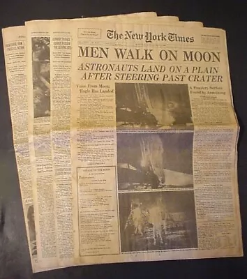 1969 New York Times Moon Landing Complete Newspaper  Men Walk On Moon  Apollo 11 • $15