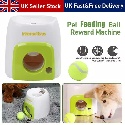 Pet Ball Food Feeder Dog Feeding Machine Tennis Automatic Rewarder Interactive • £23.99