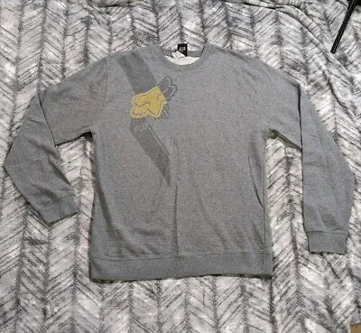 Fox Racing Motocross Logo Men’s Large Gray Pullover Fleece Sweatshirt Sweater • $20