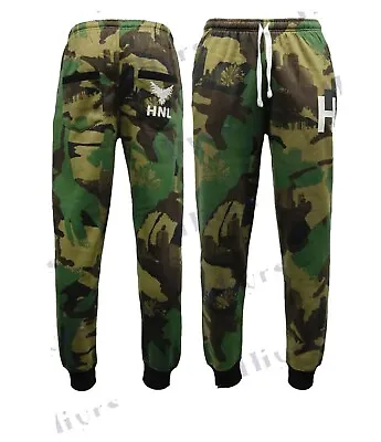 Mens Camouflage Winter Jogging Bottom Gym Sports Running Jogger Fleece Size S-XL • £11.95