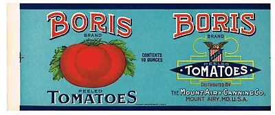 Original Vintage Can Label 1930s Boris Mount Airy Maryland Tomato • $3.95