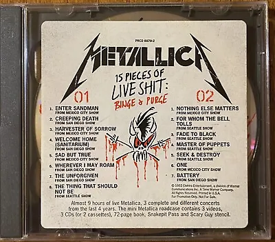 METALLICA 15 Pieces Of Live Shit: Binge & Purge 1993 US PROMO 2xCD JEWEL CASE !! • $125