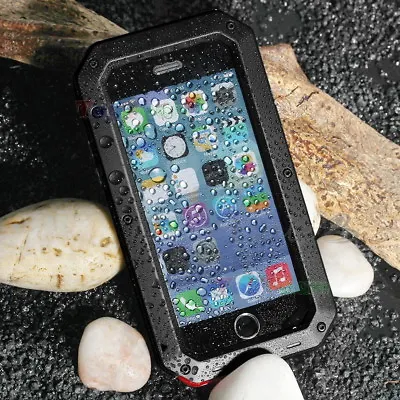 Heavy Duty Shockproof Metal Case Cover +Glass For IPhone 5 6 7 8 11 Pro X XS Max • $19.35