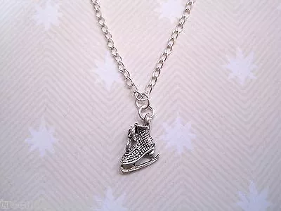 ICE SKATE BOOT Tibetan Silver Plated Necklace WINTER ICESKATING SKATING ON ICE • £4.99