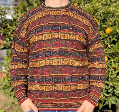 Rare Vintage 1998 Missoni Knit Striped Pullover Cosby Sweater Size XL 56 Rainbow • $159