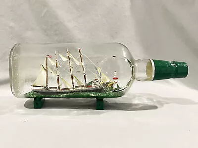 Vintage 4 MAST SHIP IN A BOTTLE DIORAMA • $125