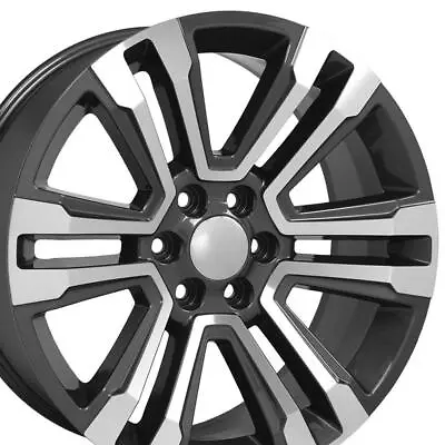 20 Inch Gunmetal Machined 5822 Rims Set (4) Fit Silverado Tahoe Suburban • $804